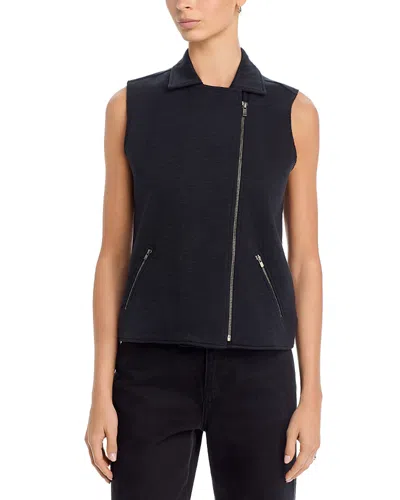 Majestic Sleeveless Moto Jacket In Black