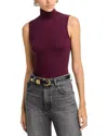 Majestic Sleeveless Turtleneck Top In Prune
