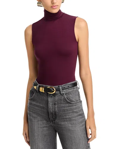 Majestic Sleeveless Turtleneck Top In Prune