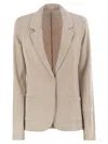 Majestic Slim-fit Jacket With Single Button Closure In Brown
