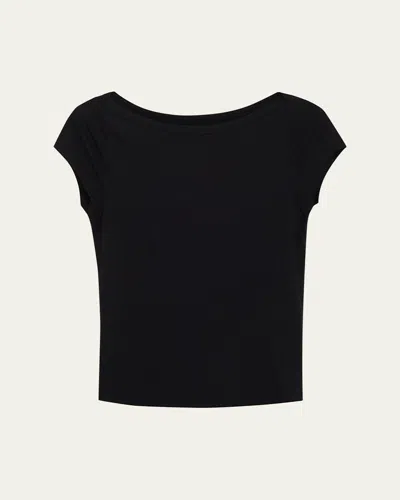 Majestic Soft Touch Bateau-neck Top In Animal Print