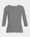 Majestic Soft Touch Boatneck Striped Jersey T-shirt