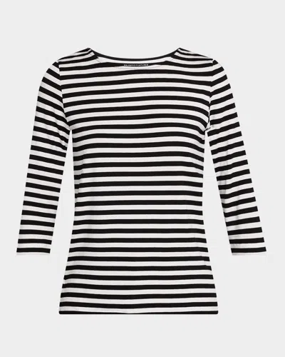 Majestic Soft Touch Boatneck Striped Jersey T-shirt