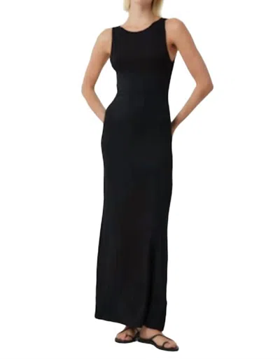 Majestic Soft Touch Boatneck Tank Maxi Dress In Black