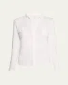 Majestic Soft Touch Button-down Shirt With Pockets In Blanc