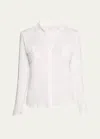 Majestic Soft Touch Button-down Shirt With Pockets In Blanc