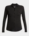 Majestic Soft Touch Button-down Shirt With Pockets In Cigar