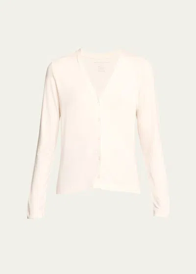 Majestic Soft Touch Button-front Cardigan In 104 Cream