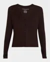 Majestic Soft Touch Button-front Cardigan In Coffee