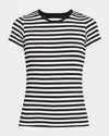 Majestic Soft Touch Crewneck Striped Jersey T-shirt