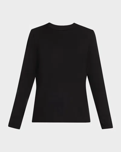 Majestic Soft Touch Crewneck Tee W/ Side Slits In Multi