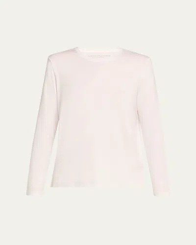 Majestic Soft Touch Crewneck Tee W/ Side Slits In Multi