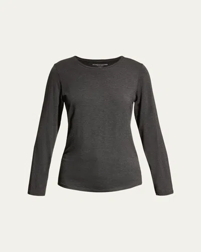 Majestic Soft Touch Crewneck Top In Anthracite