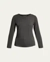 Majestic Soft Touch Crewneck Top In Marine