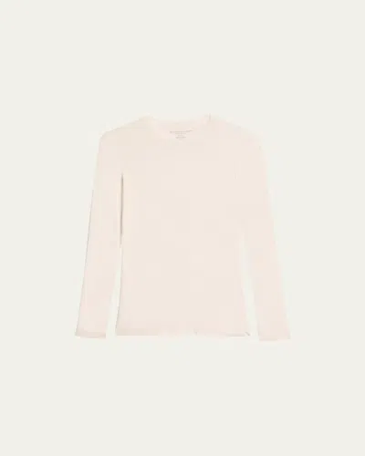 Majestic Soft Touch Crewneck Top In Milk
