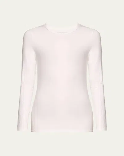 Majestic Soft Touch Crewneck Top In White