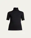 Majestic Wool Turtleneck Sweater In Noir