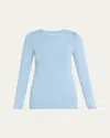 Majestic Soft Touch Flat-edge Long-sleeve Crewneck Top