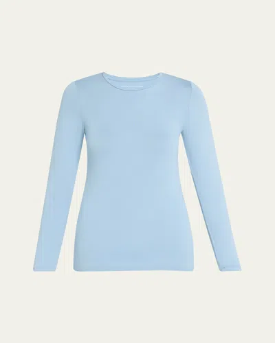 Majestic Soft Touch Flat-edge Long-sleeve Crewneck Top