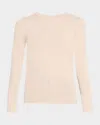 Majestic Soft Touch Flat-edge Long-sleeve Crewneck Top In Neutral