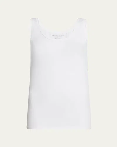 Majestic Soft Touch Flat-edge Scoop-neck Tank In White