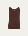 Majestic Scoop Neck Tank In Coffee