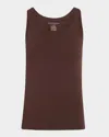 Majestic Scoop Neck Tank In Coffee