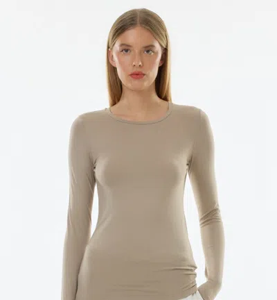 Majestic Women's Soft Touch Crewneck Long-sleeve Top In Desert