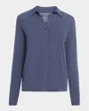 Majestic Soft Touch Long-sleeve Shirt In Blue
