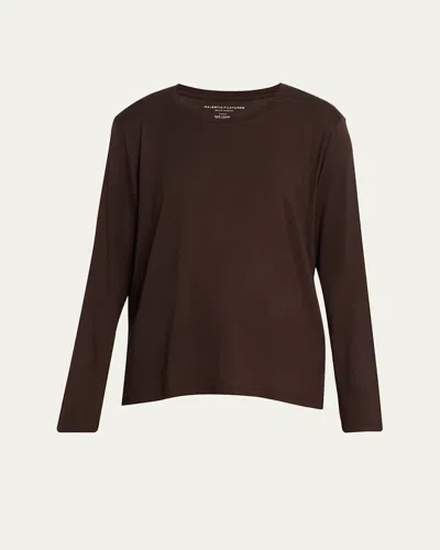 Majestic Soft Touch Long-sleeve Shirt In Brown