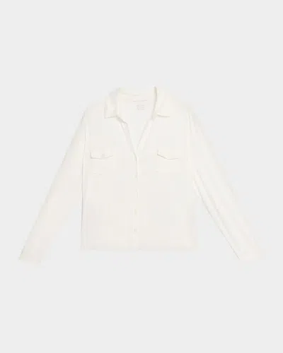 Majestic Soft Touch Long-sleeve Shirt In White