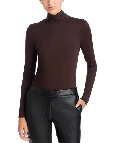 Majestic Soft Touch Long Sleeve Turtleneck In Brown