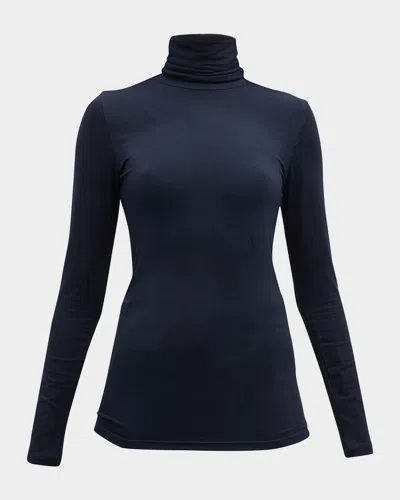 Majestic Soft Touch Long-sleeve Turtleneck In Marine