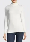 Majestic Soft Touch Long-sleeve Turtleneck In Milk