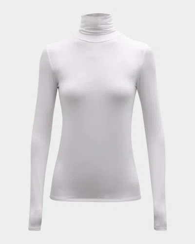 Majestic Soft Touch Long-sleeve Turtleneck In Milk