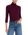 Majestic Viscose Jersey Turtleneck In Prune