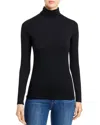 Majestic Cotton-cashmere Long Sleeve Turtleneck Top In Black