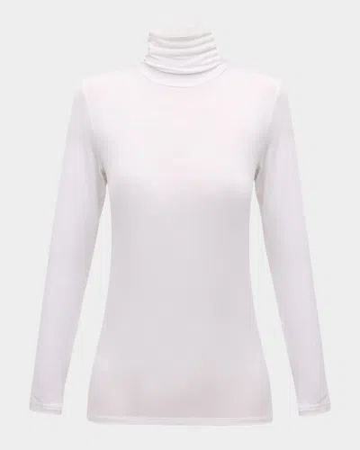 Majestic Soft Touch Long-sleeve Turtleneck In White