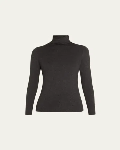 Majestic Soft Touch Long-sleeve Turtleneck In Anthracite