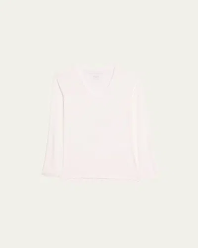 Majestic Soft Touch Long-sleeve V-neck Tee In Pink