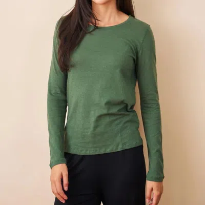 Majestic Women's Soft Touch Crewneck Long-sleeve Top In Green