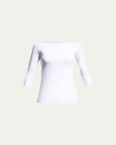 Majestic Soft-touch Marrow-edge Boat-neck Top
