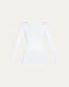 Majestic Soft Touch Marrow-edge Long-sleeve Top In White