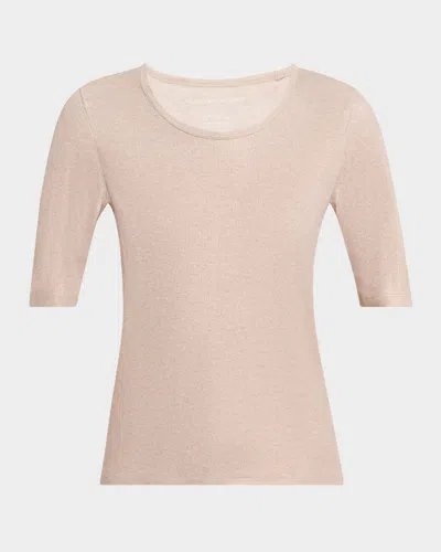 Majestic Soft Touch Metallic Ribbed Top