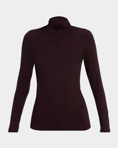 Majestic Soft Touch Mock-neck T-shirt In Purple