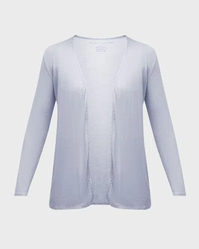 Majestic Soft Touch Open Cardigan In Blue