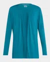 Majestic Soft Touch Open Cardigan In Blue