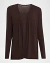 Majestic Soft Touch Open Cardigan In Brown