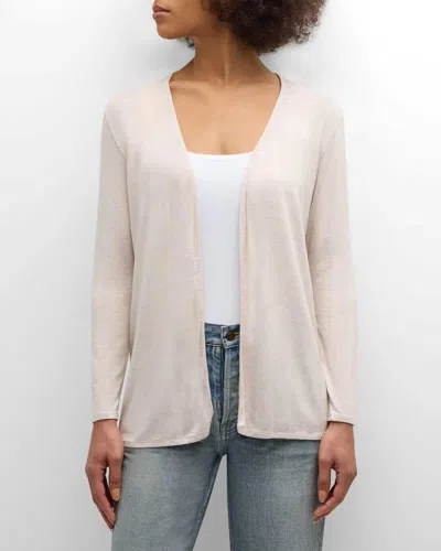 Majestic Soft Touch Open Cardigan In Ecru Chine In White