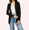 Majestic Soft Touch Open Cardigan In Noir In Black
